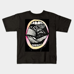 Mouthful- Black Kids T-Shirt